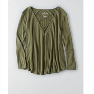 *2 for $15 Bundle* American Eagle Lace Up Swing Top
